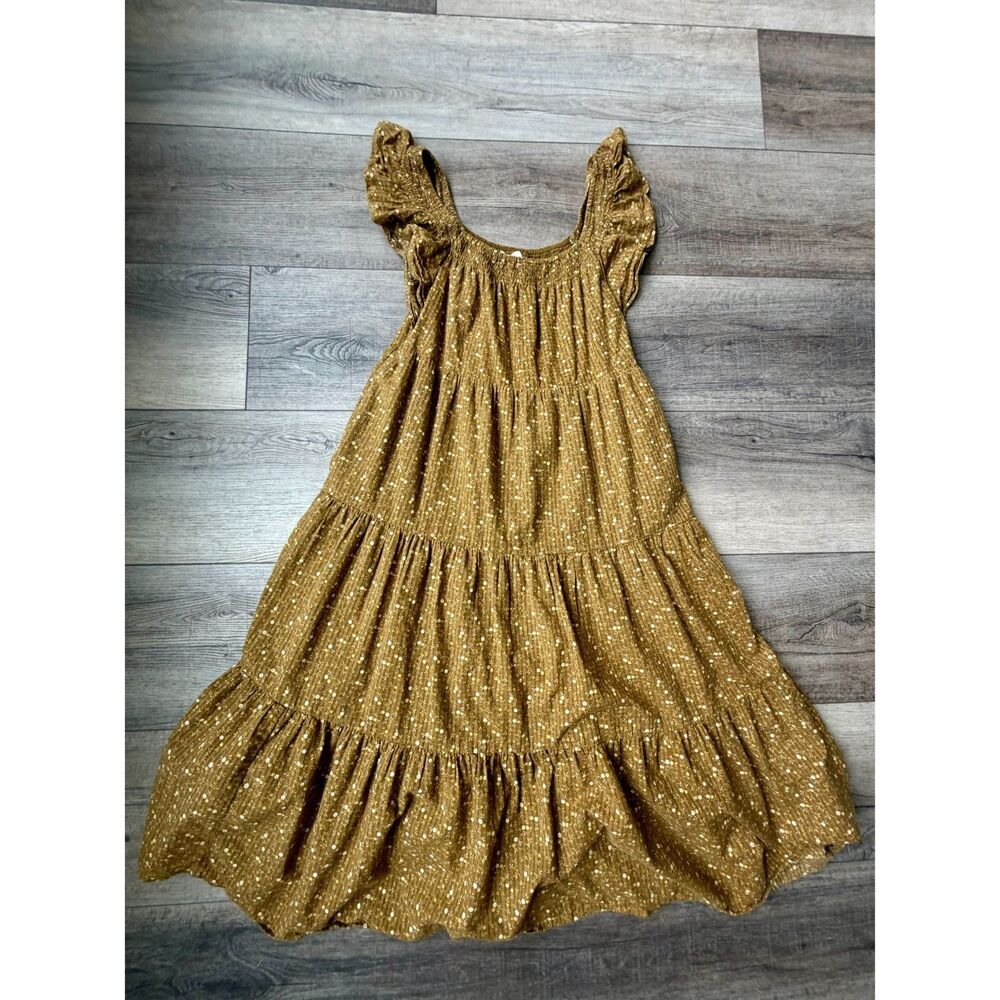 Madewell Weathered Olive Tiered Ruffle Sundress Dress Smoked